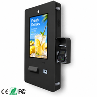 Schwarzer Outdoor-Wandbestellterminal IP65 Wasserdichter Touchscreen-Kiosk für Restaurantmenüs und Selbstbedienungsbestellung