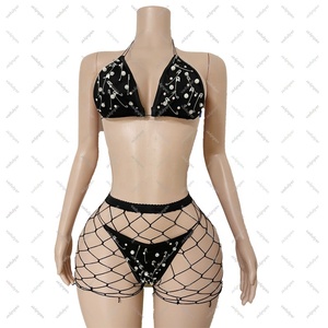 Conjuntos de 2 y 3 Piezas Negros de Estilo Popular Disponibles en Vadulyer, Conjuntos Sexys y Bonitos para Chicas Rave, Trajes de Stripper para Club - Product Image 3