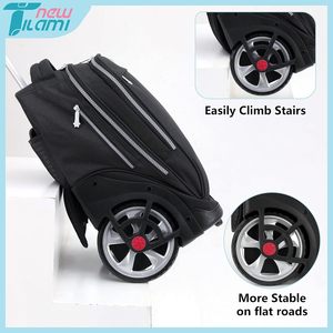 Portable Foldable Nylon Multipurpose <b>Rolling</b> <b>Backpack</b> with Large Capacity for Business Travel and Duffel Bags - Product Image 4