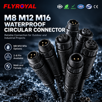Connecteur Circulaire Étanche M8 M12 M16 2 3 4 5 6 8 Broches Mâle Femelle OEM ODM Câble LED Solaire Aviation