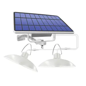 3m电缆太阳能吊灯室外室内太阳能灯棚Ip65一面板和2灯泡室内太阳能分体太阳能灯供应商