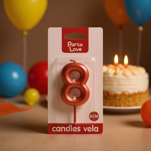 Vela Decorativa para Fiestas con Número 8, 6 cm, Color Terracota, Suministros para Decoración de Pasteles - Product Image 3