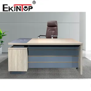 Foto Ukuran Terbaru Modern Desain Baru Ketua Kayu Murah Boss Meja Kantor Eksekutif Di Kantor Distributor Furnitur