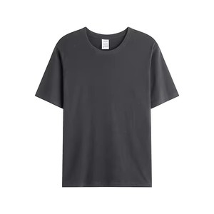 Custom Silk Screen Logo Men's Casual T Shirts, 100% Cotton Knitted <b>Plain</b> <b>Tee</b>, Black <b>White</b> Solid Color Wholesale - Product Image 6