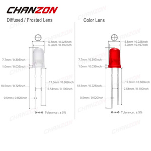 <span class=keywords><strong>5mm</strong></span> F5 khuếch tán dẫn ánh sáng phát ra Diode kit đèn bóng đèn chỉ số <span class=keywords><strong>5mm</strong></span> Trắng Đỏ Xanh Xanh Cam Vàng 3V tự làm bộ các loại - Product Image 3