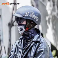 Casque de moto vintage en ABS et fibre de carbone, demi-face rétro pour Davidson, CFmoto, Piaggio, Agusta, Baige