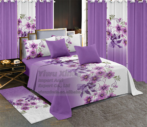 13 piezas Juego de cama king <span class=keywords><strong>size</strong></span> lujo amarillo girasol 100% microfibra juego de cama colecciones con cortinas a juego para negro - Product Image 6