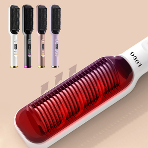 30s Fast <b>Heating</b> Portable Straightening <b>Comb</b> Silicone Anti-Scald Tips Hair Iron Frizz-Free Professional Hair Multi-styler - Product Image 1