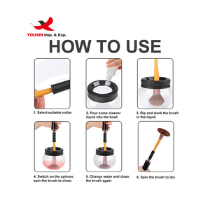 Nettoyeur de pinceaux de maquillage électrique automatique avec 2 piles AAA, fonction de séchage ultra-rapide pour usage commercial et domestique - Product Image 6