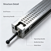 Matrice et moule en acier inoxydable personnalisables pour l'estampage en braille anglaise, pour la création de signes et d'étiquettes en braille à points en relief