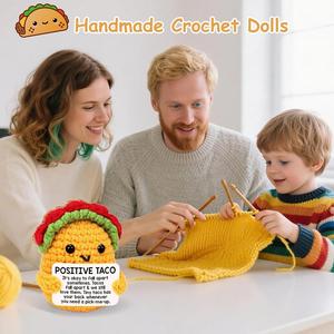 Positive Crochet Taco Birthday Relaxation Gifts for Woman Home Office Bedroom Emotional Support Mini Taco Christmas Home <b>Decor</b> - Product Image 6