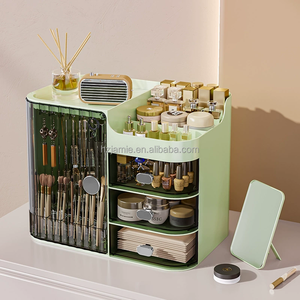 메이크업 브러쉬 쥬얼리 디스플레이 스탠드 플라스틱을위한 대용량 데스크탑 보관함 직사각형 모양의 마그네틱 화장품 주최자 - Product Image 3