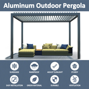 Chine étanche en aluminium pare-soleil Gazebo motorisé mobile extérieur persiennes stores latéraux lame obturateur toit Pergola système profil - Product Image 2