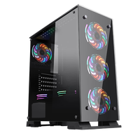Casing Gaming Kaca Dua Sisi SAMA Laris Manis, Casing PC ATX Mendukung Pendingin Cair 360, Casing Komputer Gaming