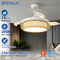 Ventilador de Techo LED Invisible de 42 Pulgadas, Moderno, para Sala de Estar o Dormitorio, con 3 Aspas, Control Remoto, Ajustable y Cómodo, Superventas
