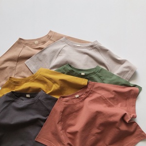 T-shirts unis pour enfants, garçons, filles, bébés, tout-petits, vêtements en coton de couleur unie, t-shirt oversize pour garçon - Product Image 5