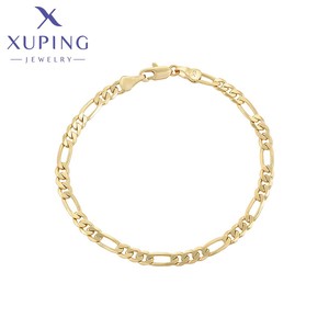 X000723870 เครื่องประดับ Xuping สร้อยข้อเท้าแบบโซ่คิวบา ยาวและสั้น แฟชั่น ชุบทอง 14K - Product Image 1