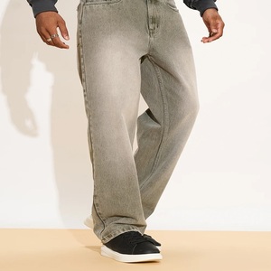 Jean large vintage délavé style hip-hop avec imprimé estival, poches uniques à patchwork et inserts, finition rétro pour homme - Product Image 6