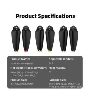 एयर <span class=keywords><strong>3</strong></span> प्रोपेलर एयर<span class=keywords><strong>3</strong></span> त्वरित रिलीज प्रोपेलर ड्रोन ब्लेड विंग 8747f भागों के लिए - Product Image 6