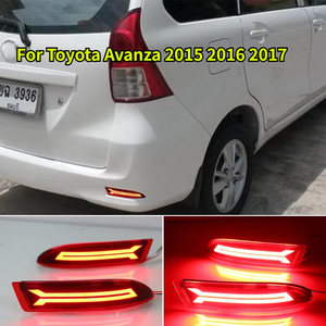<span class=keywords><strong>2</strong></span> Pezzi per Toyota Avanza 2015 2016 2017, Luce Posteriore LED <span class=keywords><strong>2</strong></span>-in-1 12V, Luce Fendinebbia e Freno, Riflettore per Paraurti Auto - Product Image 1