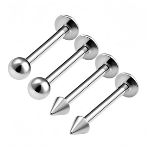 Tête de remplacement en acier inoxydable pour piercing de lèvre ou de langue, bijoux unisexes - Product Image 1