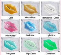 Collagène Cristal Or Visage Lèvres Masque 24K Poudre Gel Lèvres Dorées et Oeil Or Masque Bouche Beauté Masque