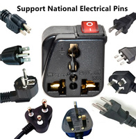 Adaptateur de prise électrique universel américain US européen UK EU AU pour voyage 10A/13A 250V Prise de courant avec interrupteur marche/arrêt
