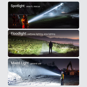 Có thể điều chỉnh chùm từ đèn pin siêu sáng 6000 lumen dẫn không thấm nước USB có thể sạc lại IP68 làm việc/sửa chữa 500 mét - Product Image 2