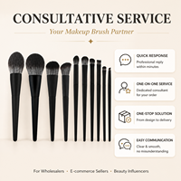 Ensemble de pinceaux de maquillage à marque privée, couleur et logo personnalisés, vente en gros d'usine avec faible MOQ, échantillon gratuit