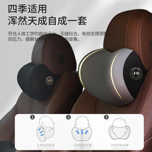 Appui-tête en mousse à mémoire de forme pour voiture, oreiller de soutien pour le cou, couleur unie, ajustement universel pour toutes les saisons, accessoires d'intérieur de voiture - Product Image 5