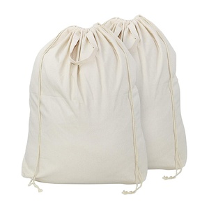 Custom logo Handled Washable Drawstring <b>Large</b> Canvas <b>Laundry</b> <b>Bags</b> for Hotel - Product Image 1