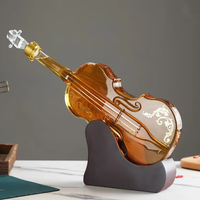 Ensemble de carafes créatives pour guitare et violon Bouteille de vin en verre transparent à haute teneur en borosilicate Ornement de whisky Tasses épaisses Cadeaux d'affaires