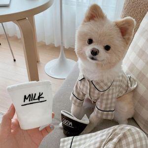 Оптовая продажа, Популярная хлопковая мягкая клетчатая одежда для сна для собак, одежда для собак, товары для домашних животных, пижама для домашних животных - Product Image 2