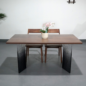 Modern Solid Wood Rectangular <strong>Dining</strong> <strong>Table</strong> <strong>Top</strong> for Hotel Use Premium North American Walnut Wood Durable 4-Seater - Product Image 5