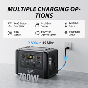 Station d'énergie portable d'urgence économique 1200W LiFePO4 à onde sinusoïdale pure, compatible voiture, multifonction pour extérieur et intérieur - Product Image 3