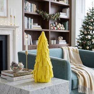 Árbol <span class=keywords><strong>de</strong></span> Navidad Cónico <span class=keywords><strong>de</strong></span> Fieltro Amarillo Limón con Flecos, Decoración Brillante para Primavera, Pascua y Celebraciones - Product Image 2