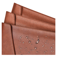 Carpeta de Archivos A4 Personalizada en Oferta, Estilo Vintage, Portadocumentos Impermeable de PU con Botón para Viajes, Tarjetas de Visita y Documentos