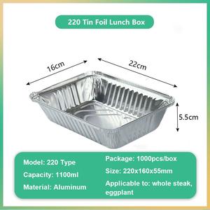 กล่องใส่อาหารอลูมิเนียมฟอยล์ทรงสี่เหลี่ยมผืนผ้าแบบใช้แล้วทิ้งกล่องบรรจุภัณฑ์สำหรับเก็บอาหาร - Product Image 6