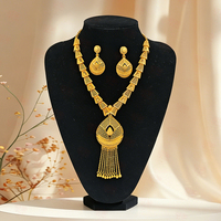 Ensemble de bijoux de luxe plaqué or, pendentif rond à plusieurs niveaux en filigrane, accessoires pour mariage et fêtes