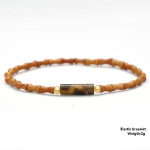 Pulseras de piedra natural hechas a mano, brazaletes de tubo <span class=keywords><strong>el</strong></span>ásticos finos con forma de bambú <span class=keywords><strong>nuclear</strong></span> de oliva para mujeres <span class=keywords><strong>y</strong></span> hombres, regalo de Yoga a <span class=keywords><strong>la</strong></span> moda - Product Image 3