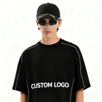 Impression personnalisée de logo, mode masculine, nouveau style unisexe, surdimensionné, hip-hop, épissure, style urbain, lettre, décontracté, broderie, épaule tombante, 100%