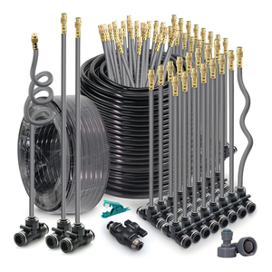 Système <span class=keywords><strong>de</strong></span> refroidissement par brumisation 30-5m 1/4" 4/6mm 360° °   Pulvérisateur à <span class=keywords><strong>buse</strong></span> réglable flexible <span class=keywords><strong>pour</strong></span> l'<span class=keywords><strong>arrosage</strong></span> des jardins extérieurs - Product Image 1
