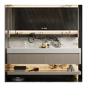 Mobile <span class=keywords><strong>Bagno</strong></span> in Alluminio Durevole a Prezzo Conveniente con Lavabo Doppio e Armadietto Portasciugamani - Product Image 6