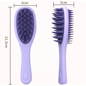 Cepillo de Silicona Multifuncional de Doble Diente y Mango Largo para Champú, Peine Limpiador y Masajeador para Baño, con Logotipo Personalizado - Product Image 2