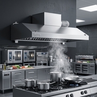 Penghisap Asap Dapur Stainless Steel Model Tempel Dinding Single Motor 3 Kecepatan untuk Dapur Kecil