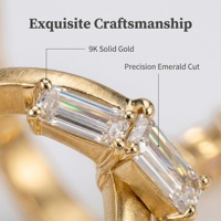 Hochwertiger Labor-Diamant im Smaragdschliff, 3 Karat, Modischer Ring, Maßgefertigt, 9K Dreifarbiges Gold, Verlobungs- und Hochzeitsschmuck
