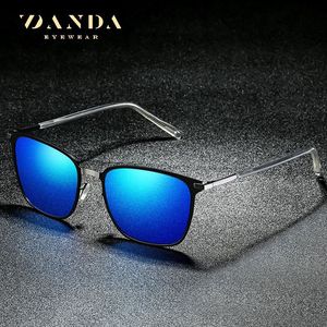 Danda Lunettes de soleil carrées pour hommes UV400, verres polarisés TAC, vision nocturne, protection solaire pour la conduite, monture argentée P0864 - Product Image 3