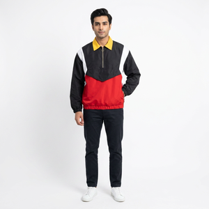 Finer Threads <b>Men's</b> Lightweight Waterproof Windbreaker <b>Jacket</b> Hooded Vintage Style Outdoor Casual Use <b>Canvas</b> Fabric Stand Collar - Product Image 1