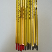 Personnalisé toutes longueurs -50-+400 ℃   Thermomètre en verre de laboratoire, thermomètre à liquide rouge avec tube de protection transparent en PC