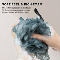Luffa de douche personnalisé boule éponge de bain Scub accessoires de bain pouf en maille exfoliante épurateur de corps à bulles Loofas bouffée de lavage
